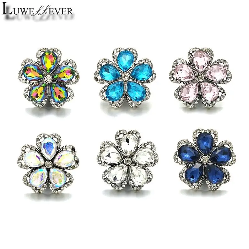 

Luwellever Component w487 Crystal 18mm Metal Snap Button For Bracelet Necklace Interchangeable Jewelry Accessorie Findings