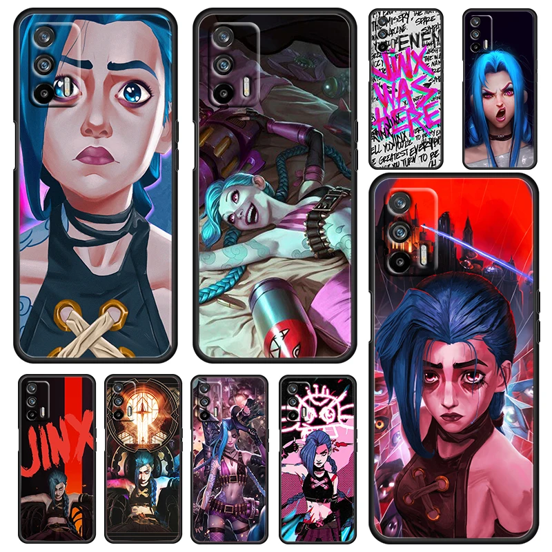 

Arcane Jinx League of Legends For OPPO Realme GT Explorer Master Neo Flash Edition C21 C20 C15 C11 C3 Soft Black Phone Fundas