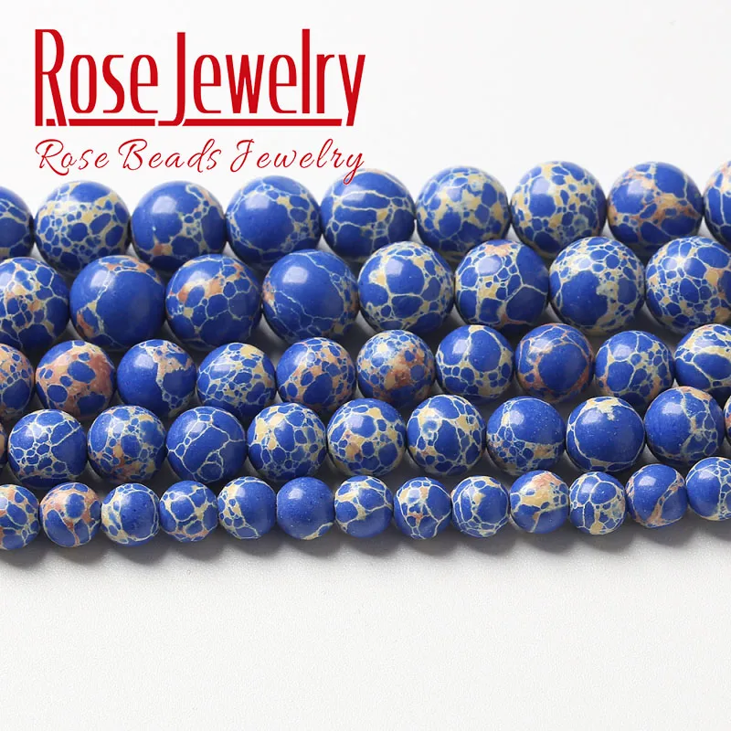 

Natural Dark Blue Jaspers Stone Beads Turquoises Round Loose Beads For Jewelry Making DIY Bracelets Necklaces 4 6 8 10 12mm 15"