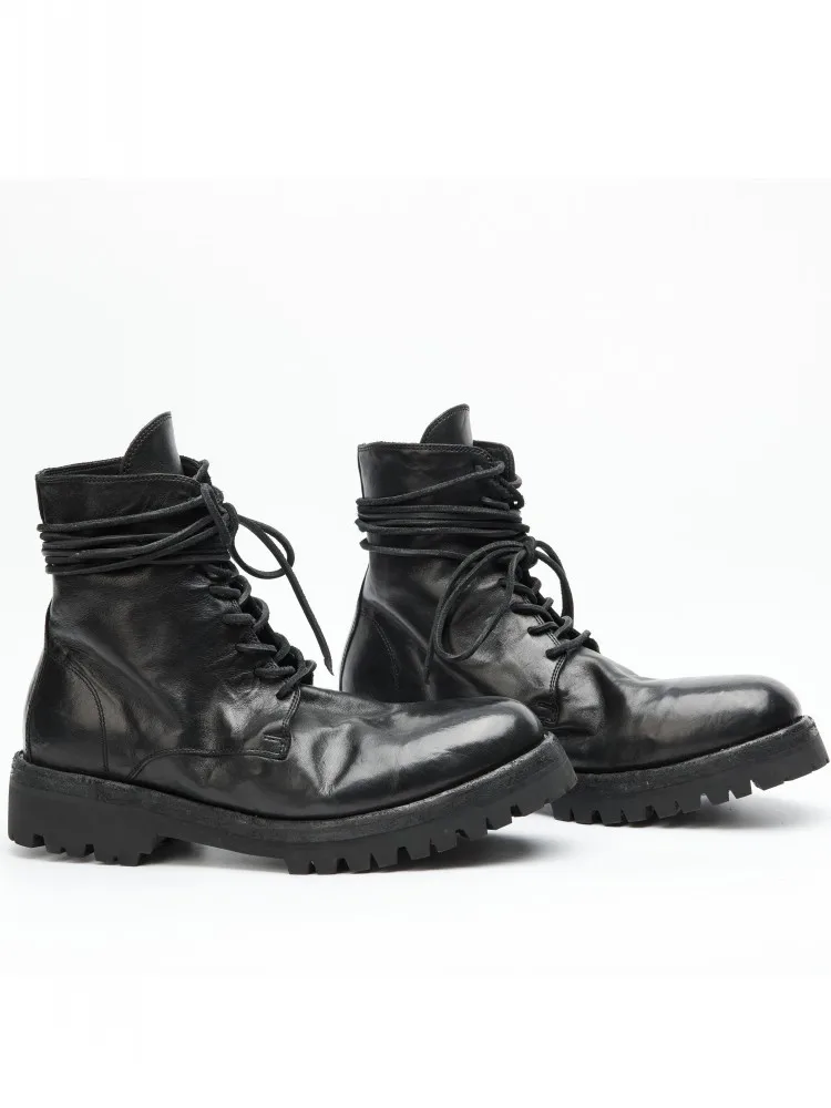 Ботинки мужские из натуральной кожи с круглым носком на шнуровке