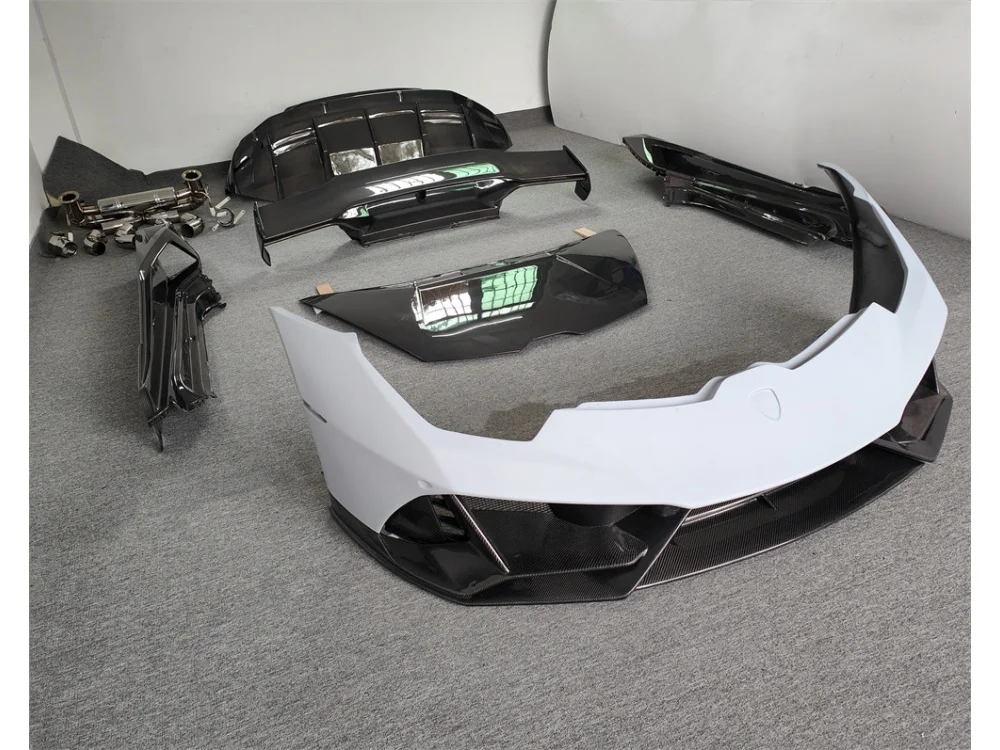 Модернизированный комплект кузова из полукарбона в стиле Lamborghini Huracan EVO, включая задний бампер, капот и спойлер для LP610 LP580 (art.: 3920dbd0bc402) - 3920dbd0bc402