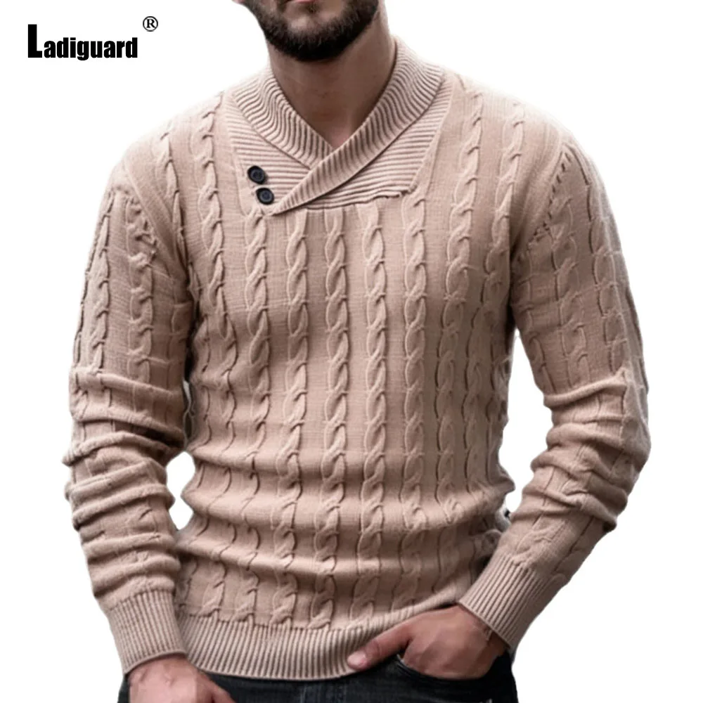 Однотонные вязаные свитера зимние теплые пуловеры Мужской базовый топ уличная