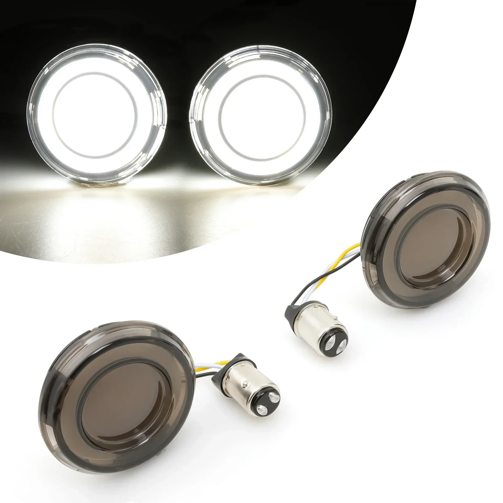 

2-дюймовый светодиодный передний и задний указатель поворота с линзами для Harley Dyna Touring Street Glide Road King Sportster