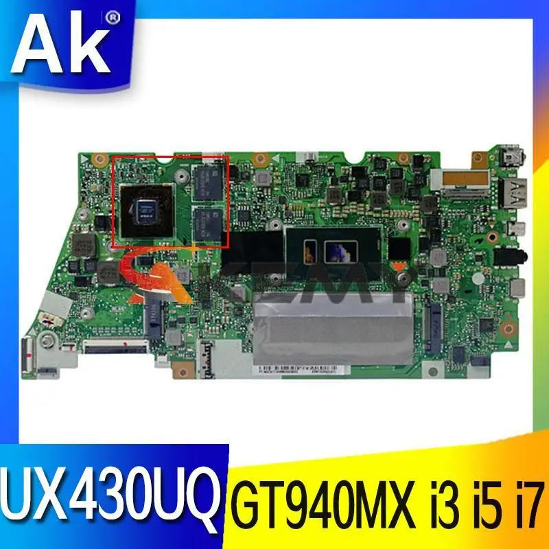

UX430UN Notebook Mainboard GT940MX i3 i5 i7 CPU 8GB 16GB RAM For ASUS UX430U UX430UV UX430UNR UX430UQK U4300U Laptop Motherboard