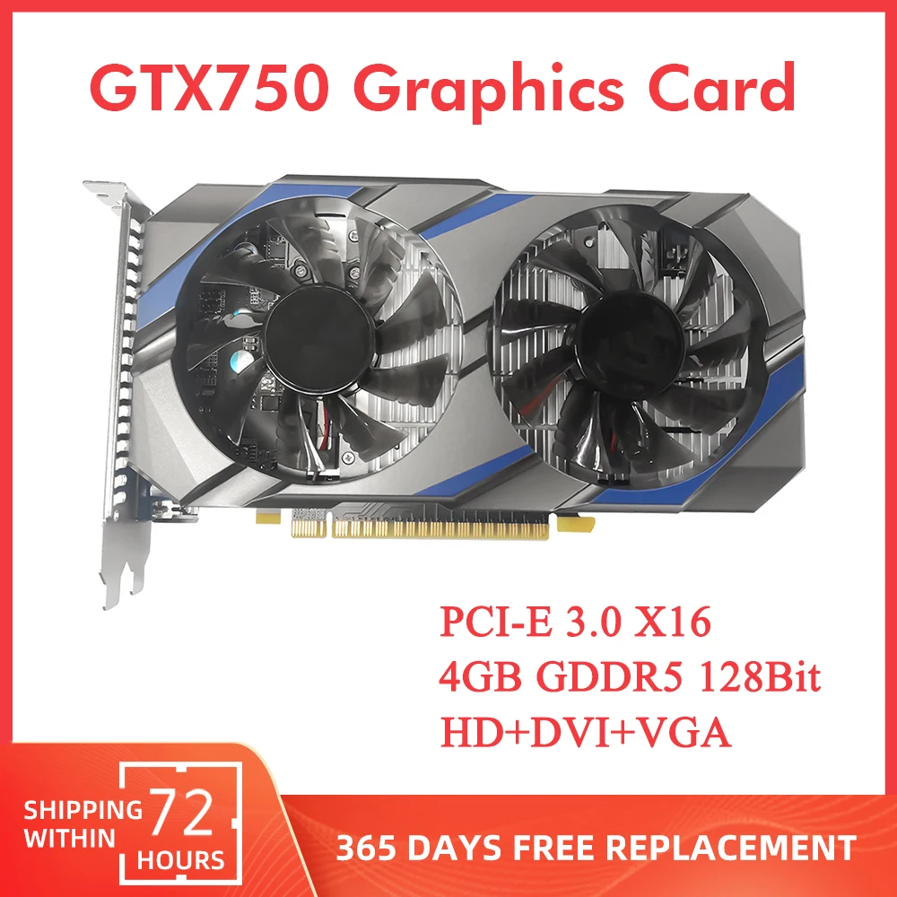 

Видеокарта GTX750 PCIE PCI-E X16 3,0 4 ГБ GDDR5 128 бит HD VGA DVI интерфейс видеокарты для NVIDIA GeForce GTX 750 бит