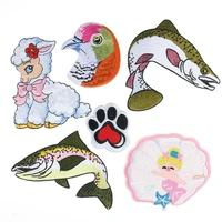 10pcslot luxury embroidery patch shark claw sheep bird shell girl shirt bag clothing decoration accessory craft diy applique