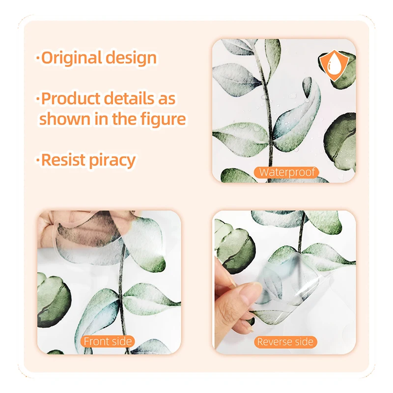 6 листов акварельных листьев настенные наклейки зеленые растения тропические