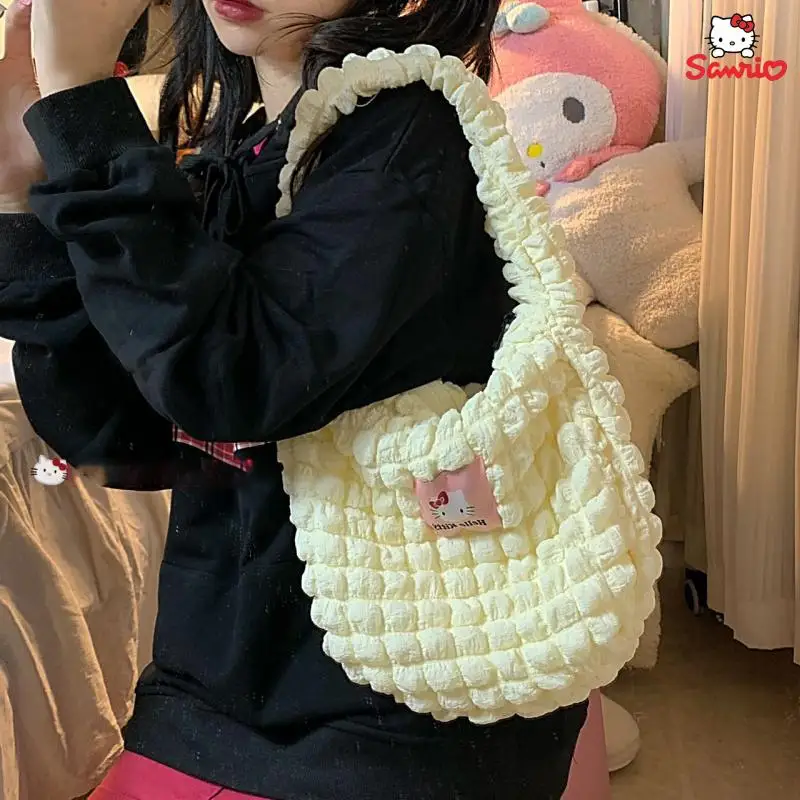 

Оригинальная Сумочка Hello Kitty Kawaii мультфильм Повседневная белая сумка под подмышки студентов аниме колледж сумка-тоут Sanrio сумка для девочек ...