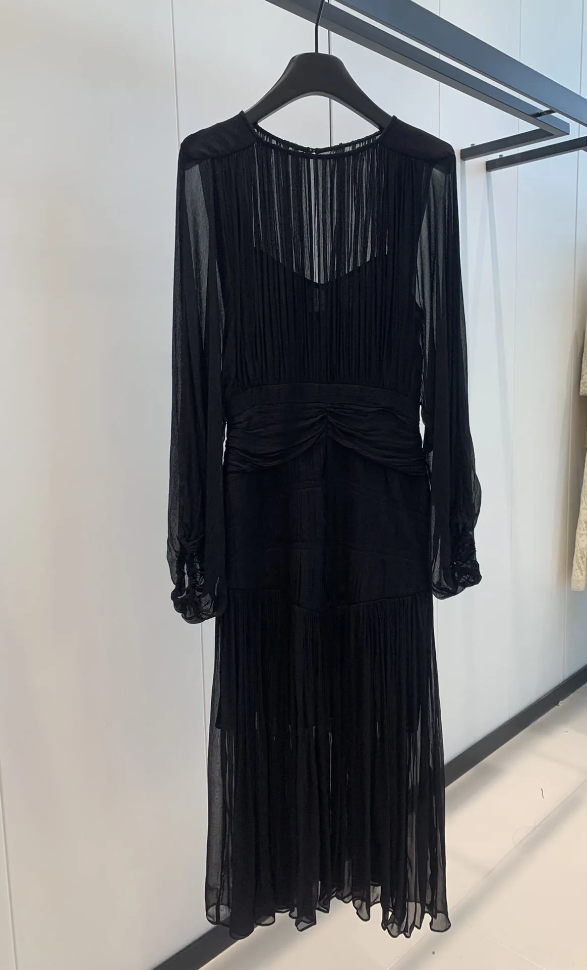 

Dress splicing design cut back open back design lantern elastic cuff fabric comfortable and breathable 2023 summer new hot