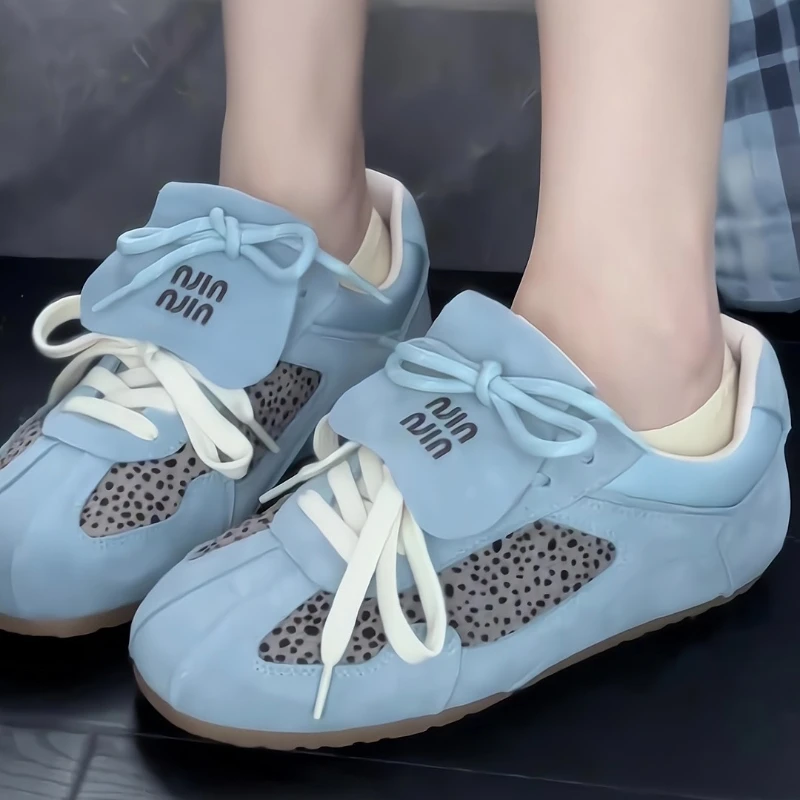 Осенние коричневые женские вулканизированные туфли с леопардовым принтом