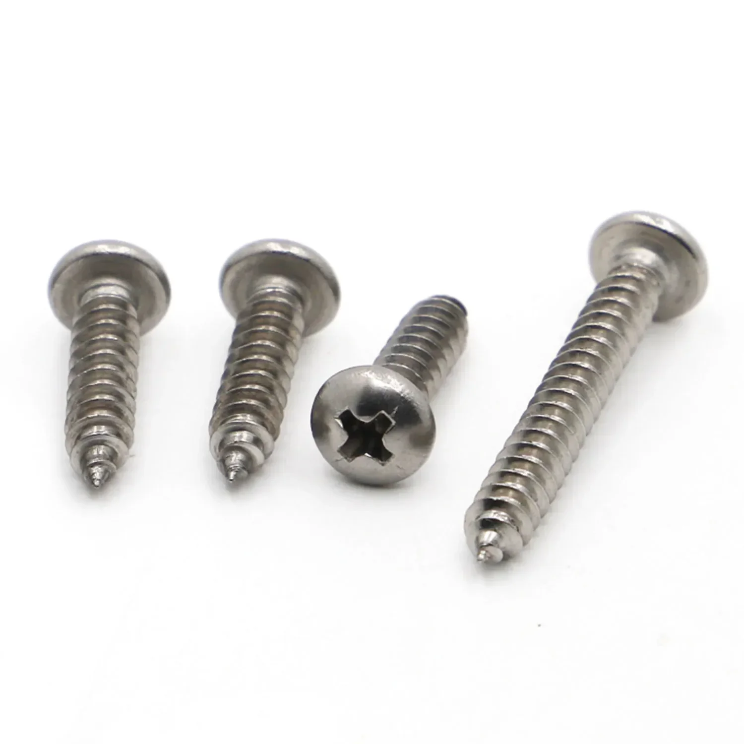 

3-30 мм M1-1.2 M1.4-1.7 M2-2.3 M2.6-3 M4-5 M6 304 Нержавеющая сталь с крестообразным шлицем и круглой головкой Саморез по дереву для мебели