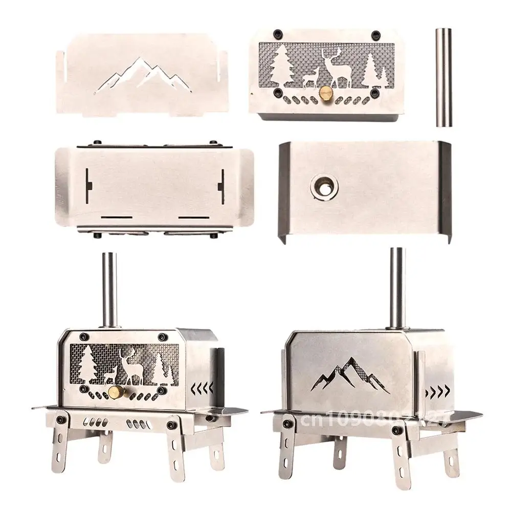 Уличная дровяная печь мини-палатка с дымоходом угольная держатель для
