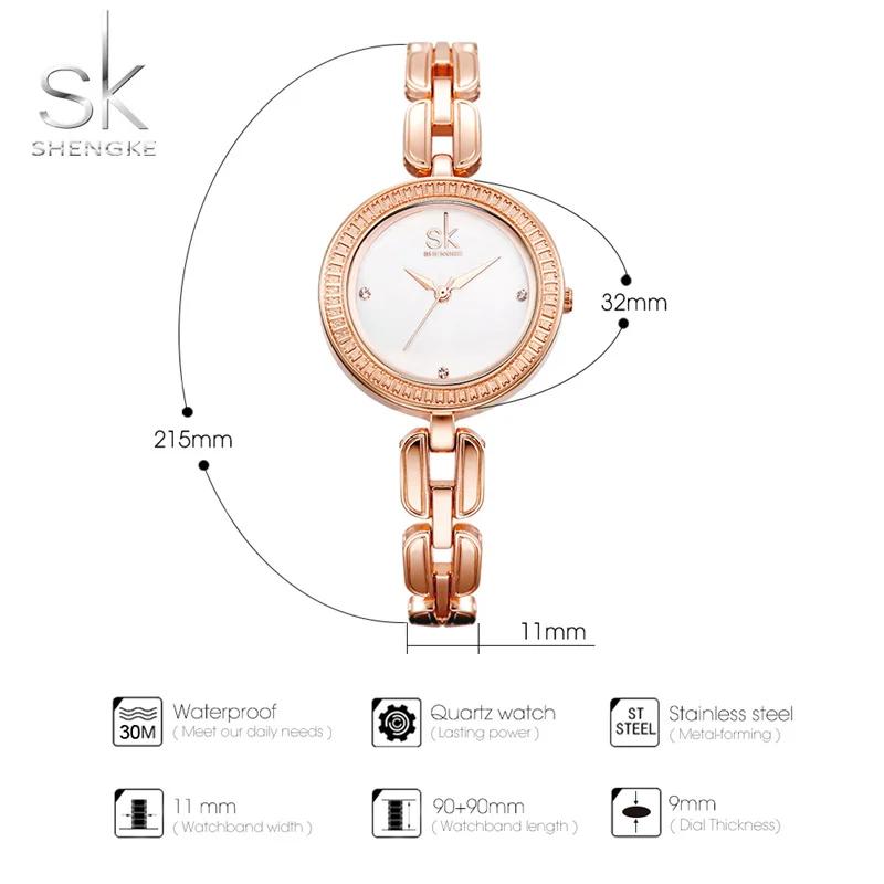 SHENGKE Fashion Rose Golden Women Watches Top Luxury Woman's Quartz Wristwatches Elegent Ladies Clock Gift Relogio Feminino enlarge