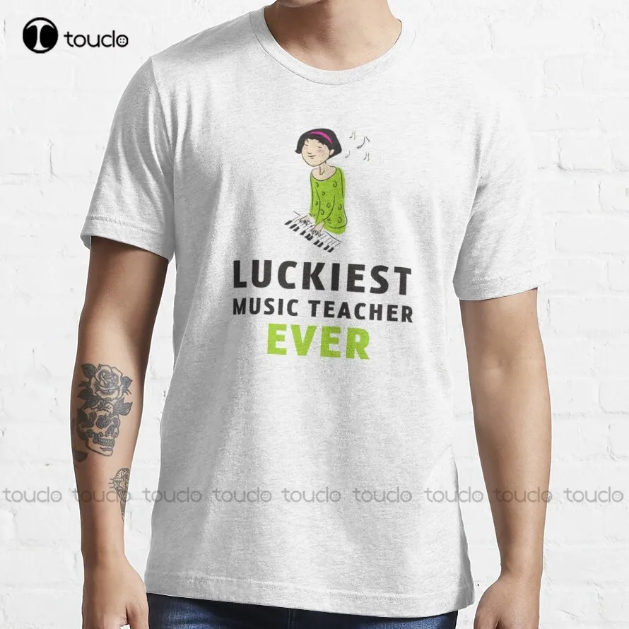 

Luckiest Music Teacher Ever T-Shirt Girls Shirts New Popular Creative Funny Shirt Digital Printing Tee Shirt Christmas Gift New