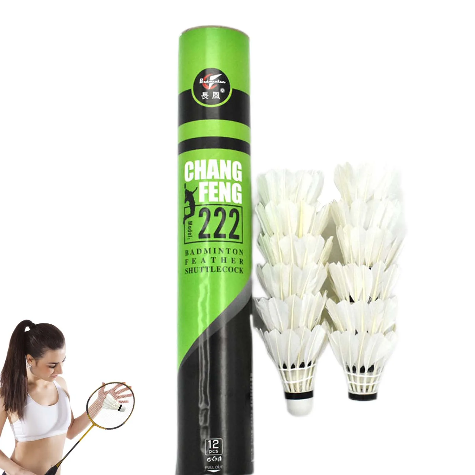 

Воланчики для бадминтона для взрослых, 12 упаковок, воланы для бадминтона с утиными перьями, для занятий спортом в помещении и на открытом во...