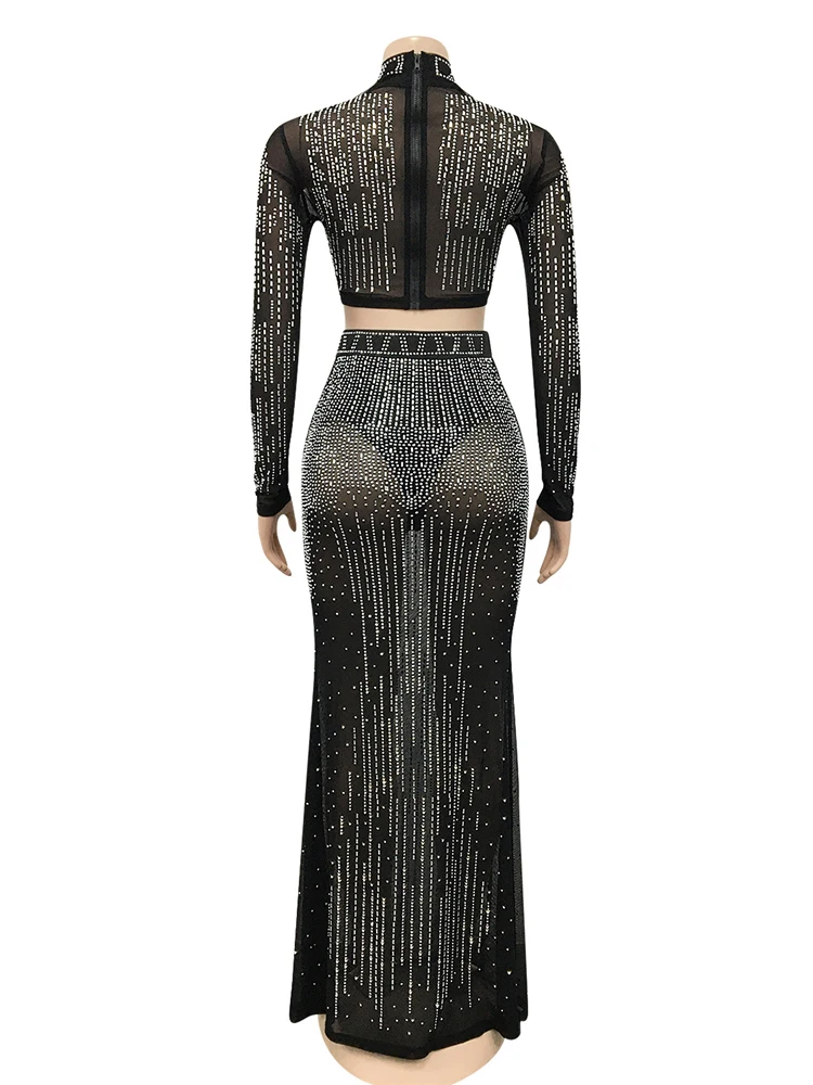 Сексуальный комплект из двух предметов iDress с кристаллами вечерняя Клубная