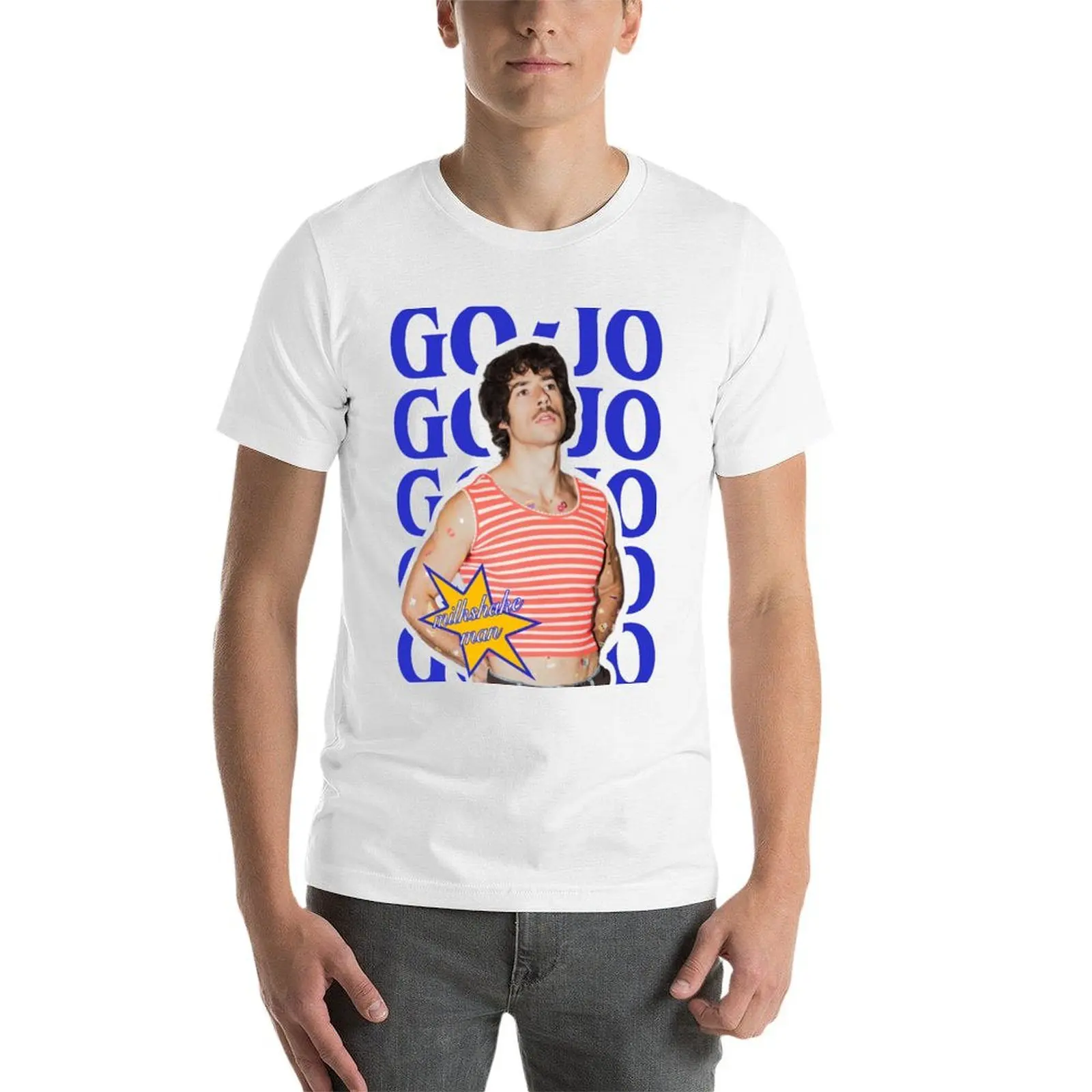 Фото Футболка Go-Jo Milkshake Man Eurovision 2025 Australia Merch, аниме-футболки для мужчин, комплект белых футболок для мужчин №3