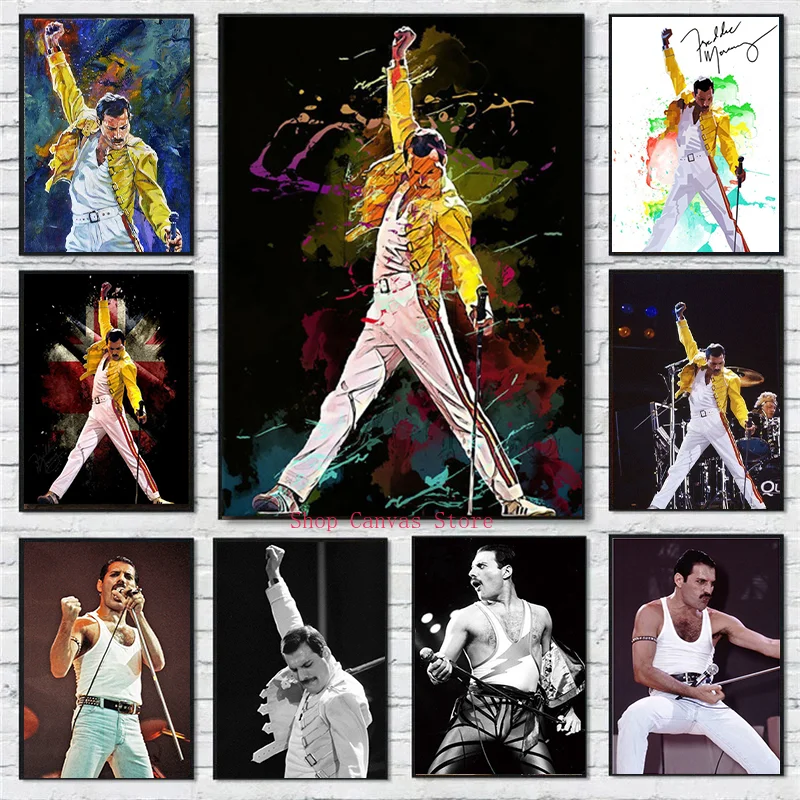 Freddie Mercury 1986 Queen легендарный певец звезда Картина на холсте плакаты и принты Настенная картина для домашнего декора комнаты Freddie Mercury 1986 Queen легендарный певец звезда Картина на холсте плакаты и принты Настенная картина для домашнего декора комнаты