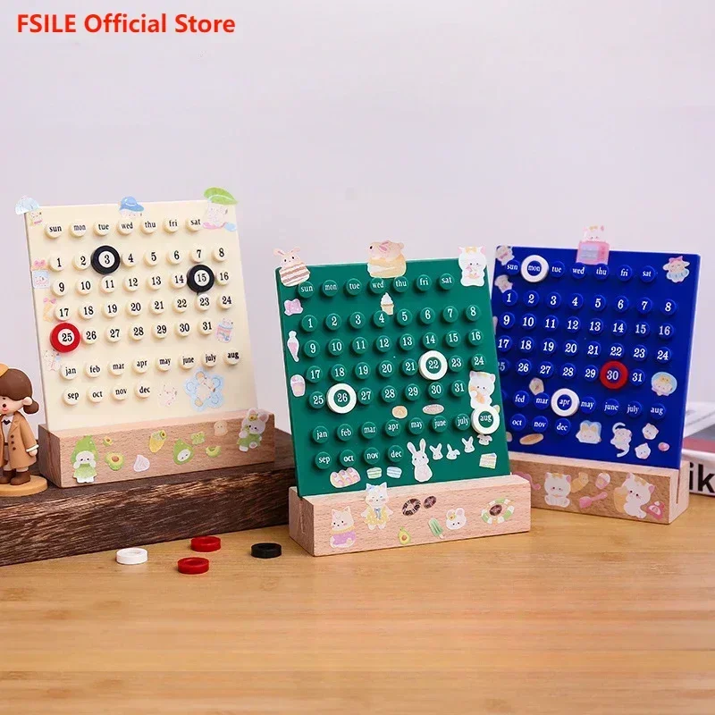 

FSILE 2024 Ring Eternal Calendar Ferrule Table Calendar Creative Desktop Decoration High Beauty Acrylic Calendar