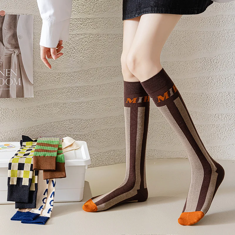 Spring New Line Stockings Women's Fashion Personality Trendy Socks Knee Length Socks