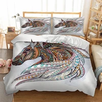 animal horse bedding set twin full queen super king duvet quilt cover set double size bedclothes for children adult