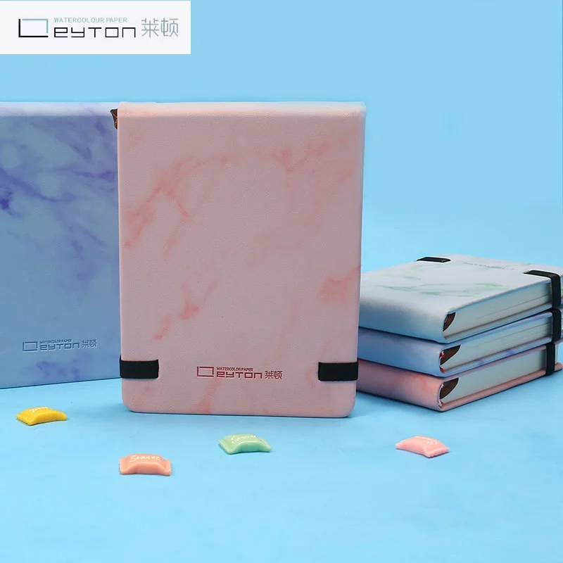 

LEYTON Professional 100% Cotton PU Watercolor Paper 300g Portable Travel 24Sheets Water Color Sketchbook For Painting Art