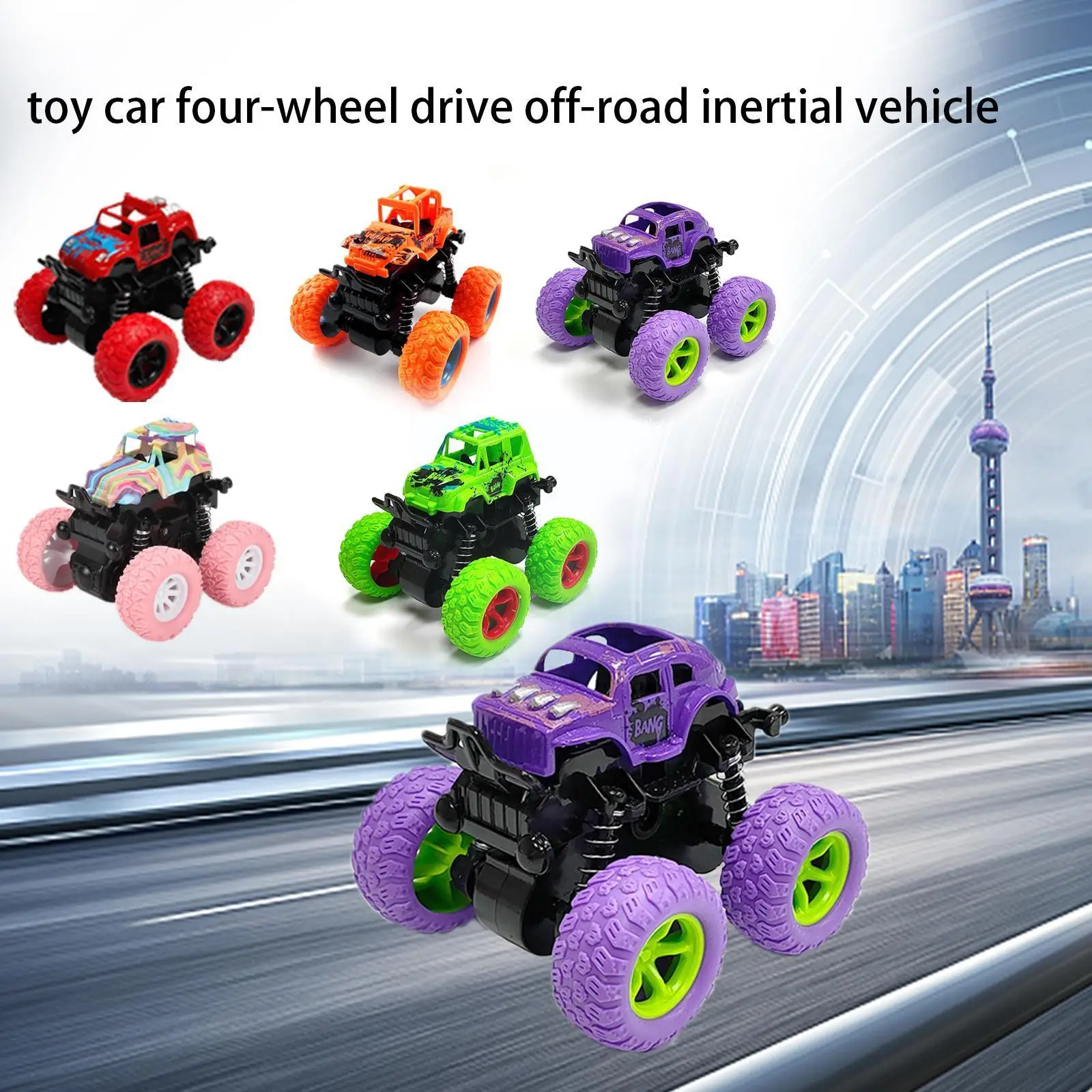 

Four-wheel Drive Off-road Vehicle Stunt Dumper Inertial Back Boy Toy Bike Pull Dinosaur Car Big Children's Toys H6B9