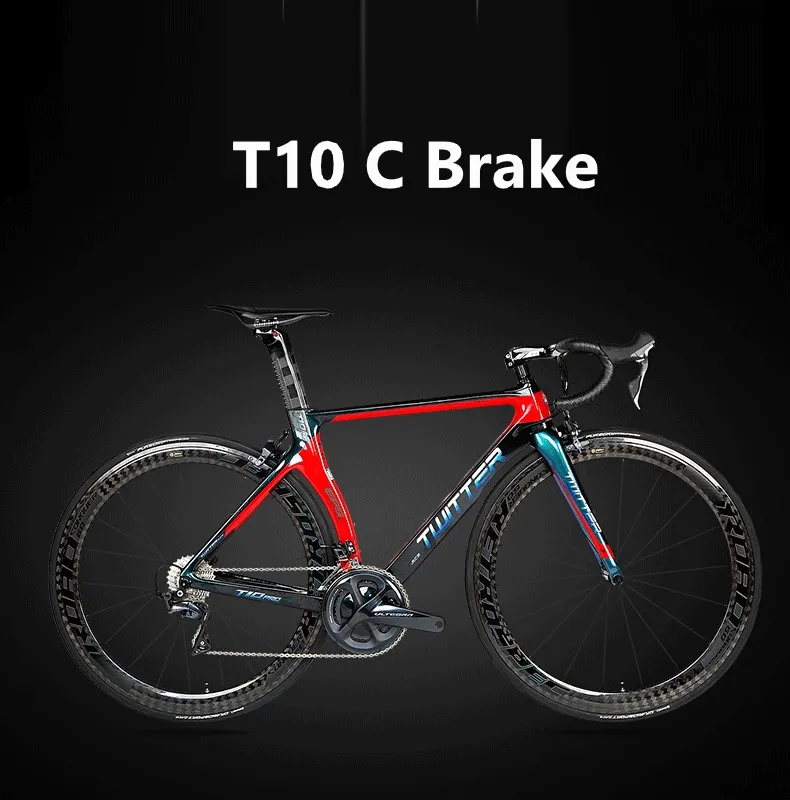 

TWITTER T10 C brake RIVAL-22S T800 carbon fiber road bike with carbon wheels XC 700C 7.7kg ultra-lightgrade off-road gravel bike