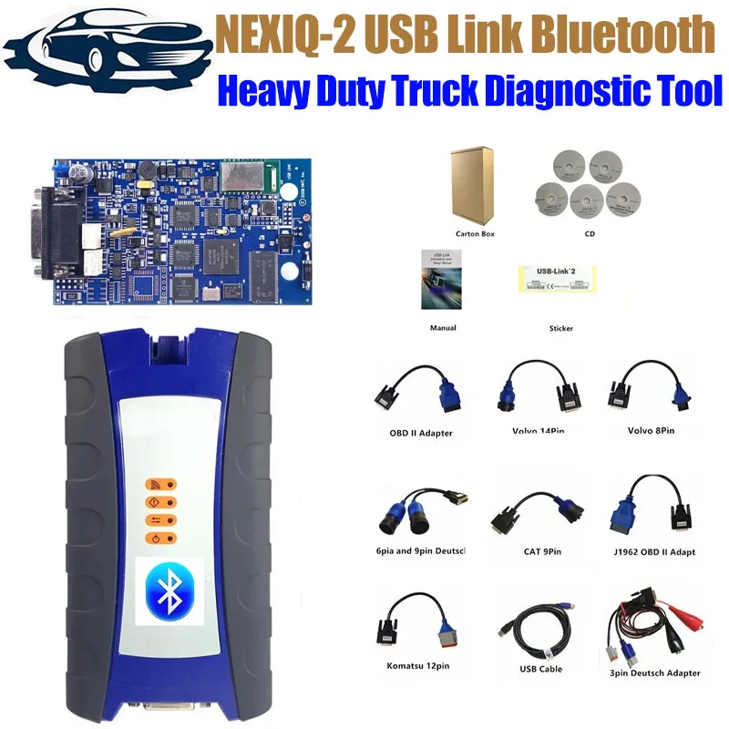 

NEX-IQ-2 USB Link N2 FOR Heavy Duty Diese-l Truck Scanner NE IQ2 125032 Bluetooth OBD2 Truck Diagnostic Tool For ISUZU INLINE 6