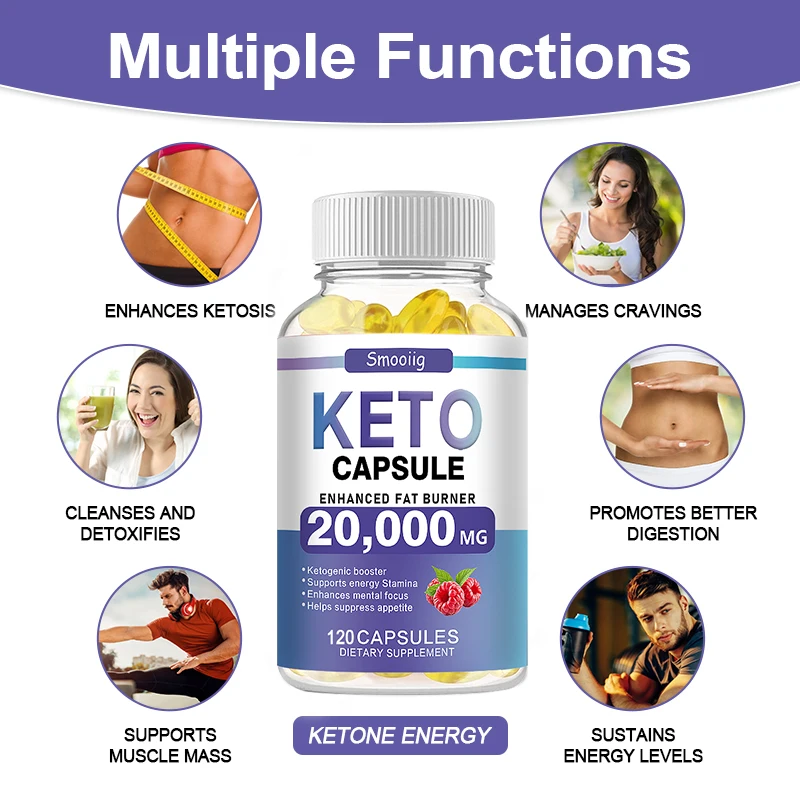 

Капсулы Keto для похудения-очищение кишки, подавитель аппетита, детоксикация, сжигание жира и целлюлитная добавка