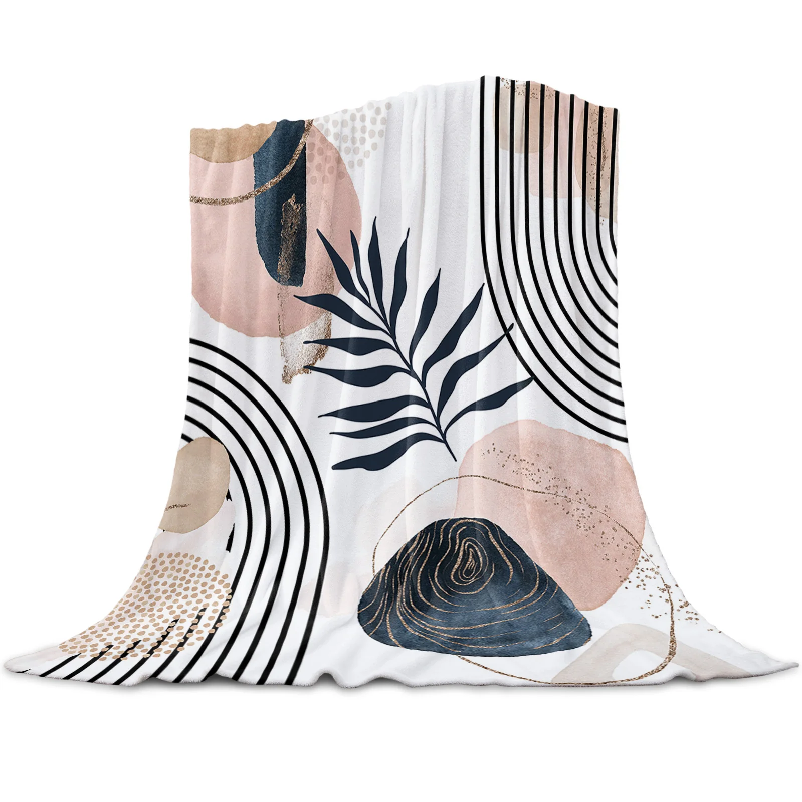 

Modern Boho Geometric Abstract Throw Blanket for Sofa Soft and Comfortable Flannel Blanket Children Gift Travel Camping