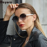 boyarn sunglasses women 2022 new fashion chain small frame round frame sunglasses womens fashion necklace glasses sunglasses