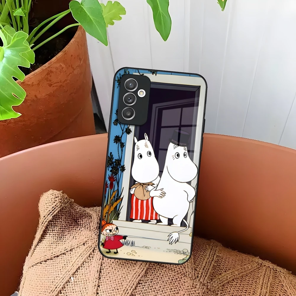 Чехол для телефона Anime M-Moomin-Hippo Samsung S24 S30 S21 S23 S20 S22 Fe S10 E S9 Note 20 10 Pro Ultra Plus стеклянная