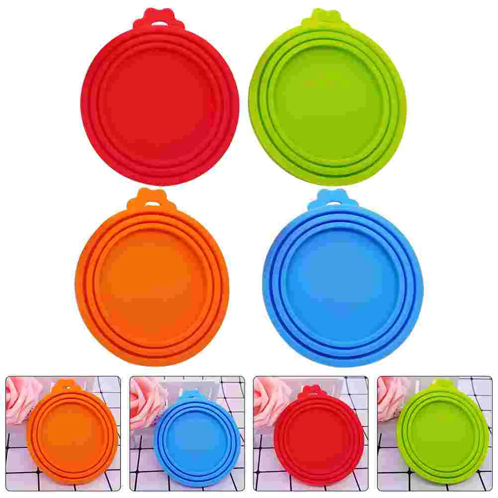 

4pcs Food Lids Lids Covers Cat Food Can Cover Cat Food Can Lids