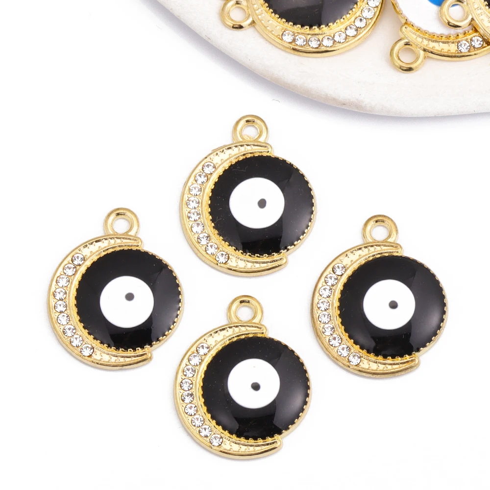 10 шт. ручной работы цветная Эмаль Турецкий греческий сглаза Луна Шарм Сплав кулон