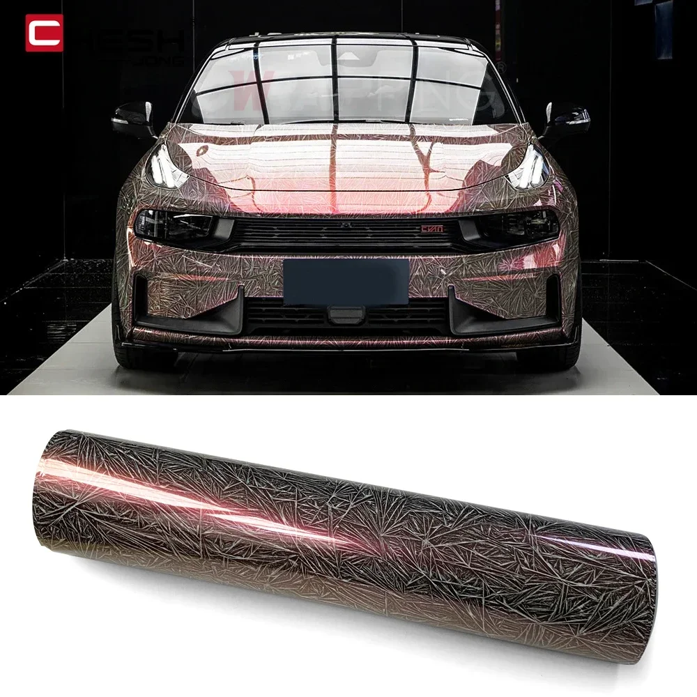 j akcesoria samochodowe lodowa pękana błyszcząca folia samochodowa z włókna węglowego osłona nadwozia odporna na zarysowania wodoodporna bez