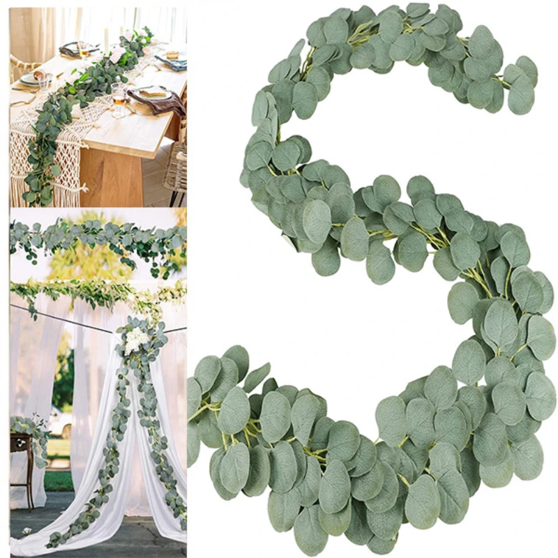 

Eucalyptus Artificial Flowers Vines for Wedding Home Room Decoration Faux Garland Garden Arch Fake Plants Leaves Outdoor Decor