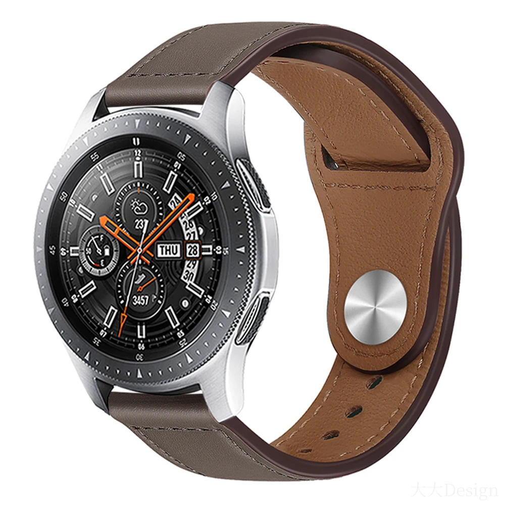 20mm 22mm Leather band For Samsung Galaxy watch 5/pro/4/Classic 45/40/46mm watch Active 2 44mm strap bracelet Huawei GT/2/Pro