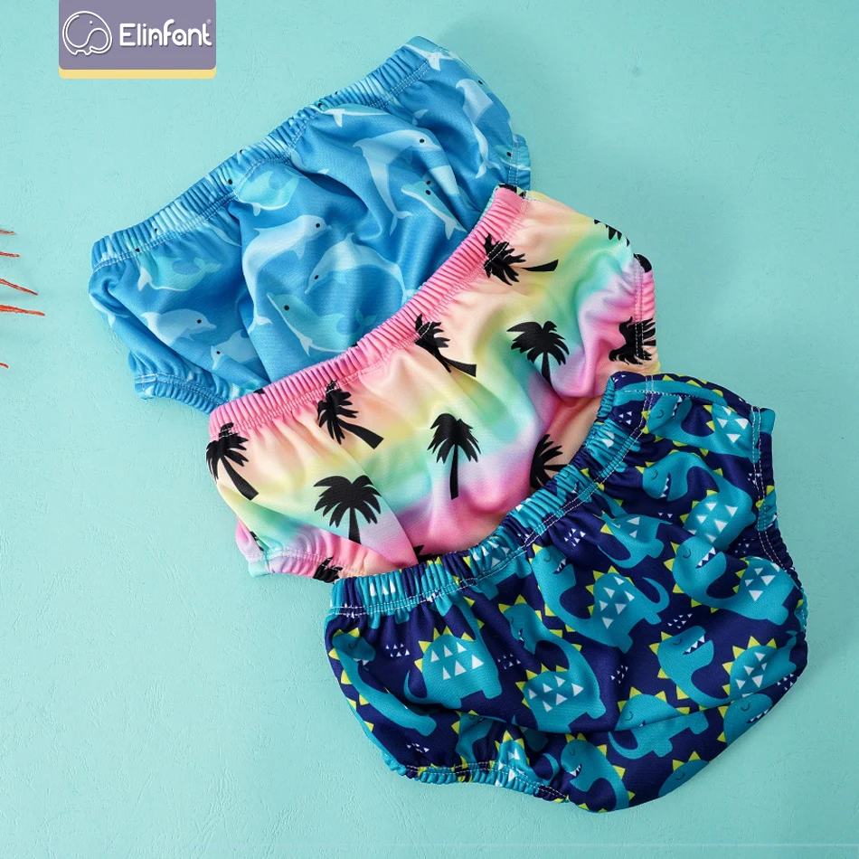 

Elinfant 3 Size Elastic Comfortable Baby Swim Diapers Fashion Print Reusable Washable Swimming Diaper Pool Pants