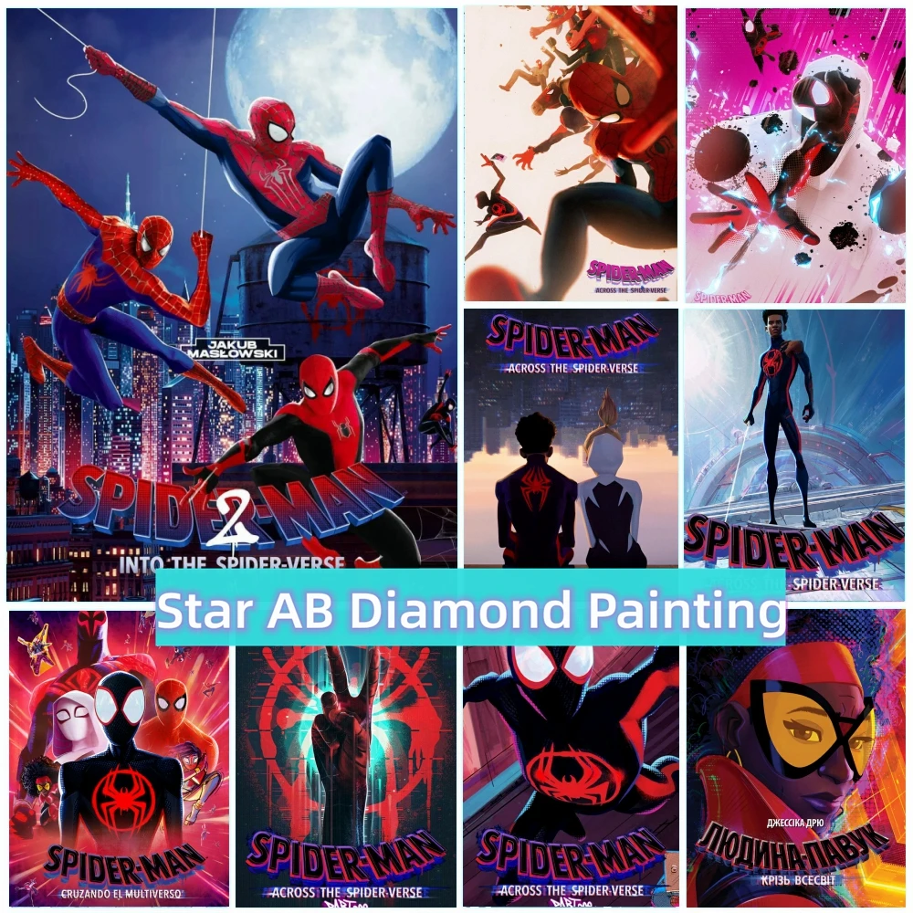 

New Disney Movie Spider Man 5d Diy AB Diamond Painting Embroidery Comic Handmade Art Mosaic Cross Stitch Home Decor Kids Gift