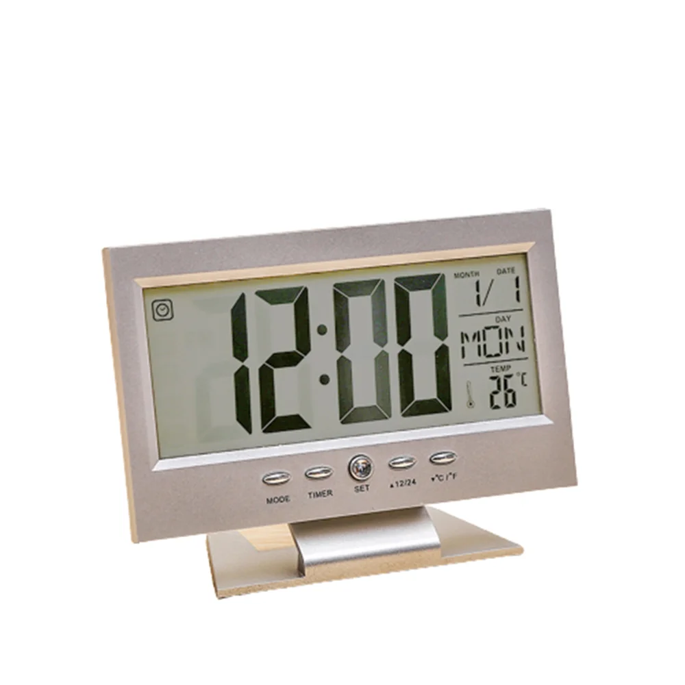 Цифровой будильник с ЖК-дисплеем складные часы календарем температурой кнопкой