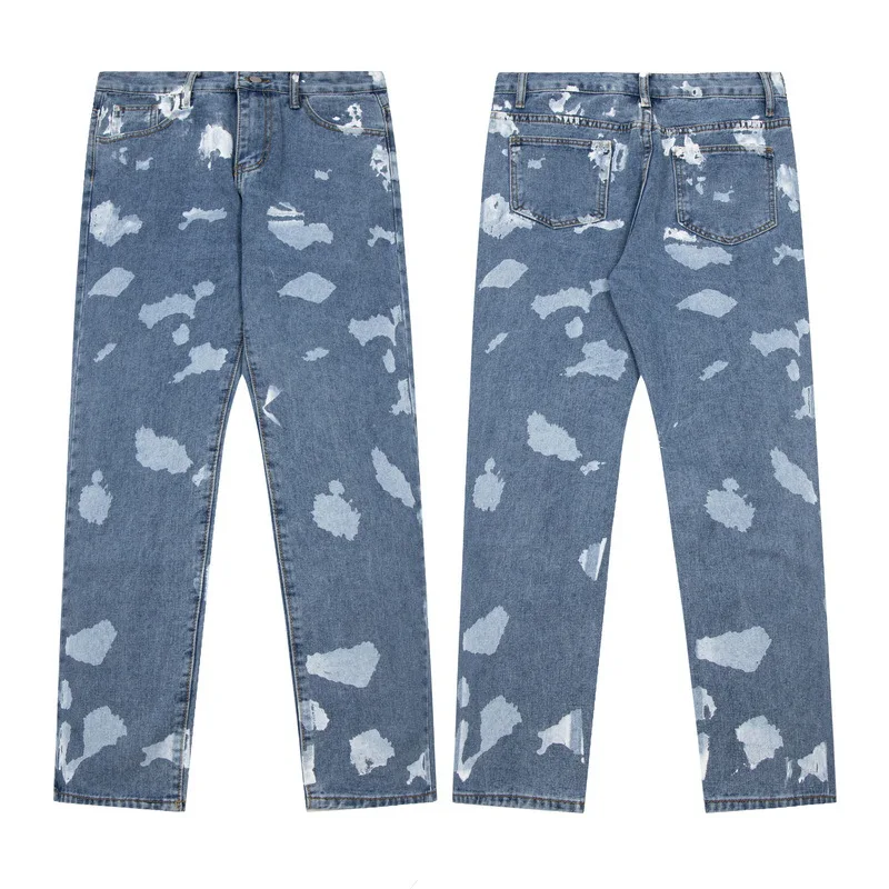 

Мужские и женские джинсы с чернилами, повседневные джинсы от бренда tide, новинка осень-зима 2023, American tide GALLERY DEPT