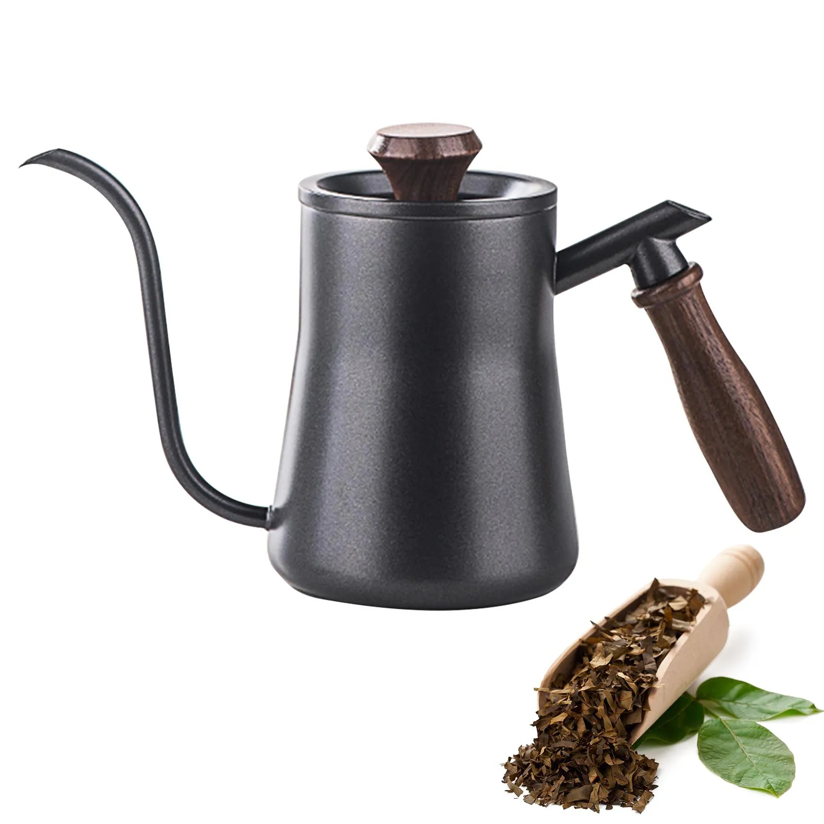 

Pour Over Kettle Stainless Steel Water Kettle With Built-in Thermometer Coffee Kettle With Anti-Hot Handle & Flow Spout Design
