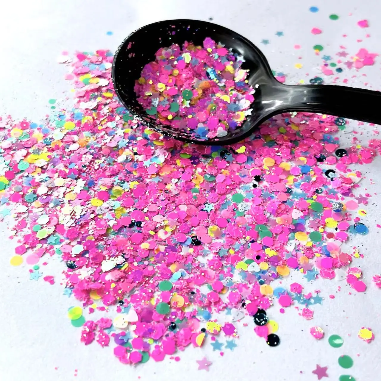 

50g Star Glitter Epoxy Resin Filling Rainbow Hexagon Heart Mixed Size Flakes Sequins For Slime Jewelry Making Nail Tumbler Cup