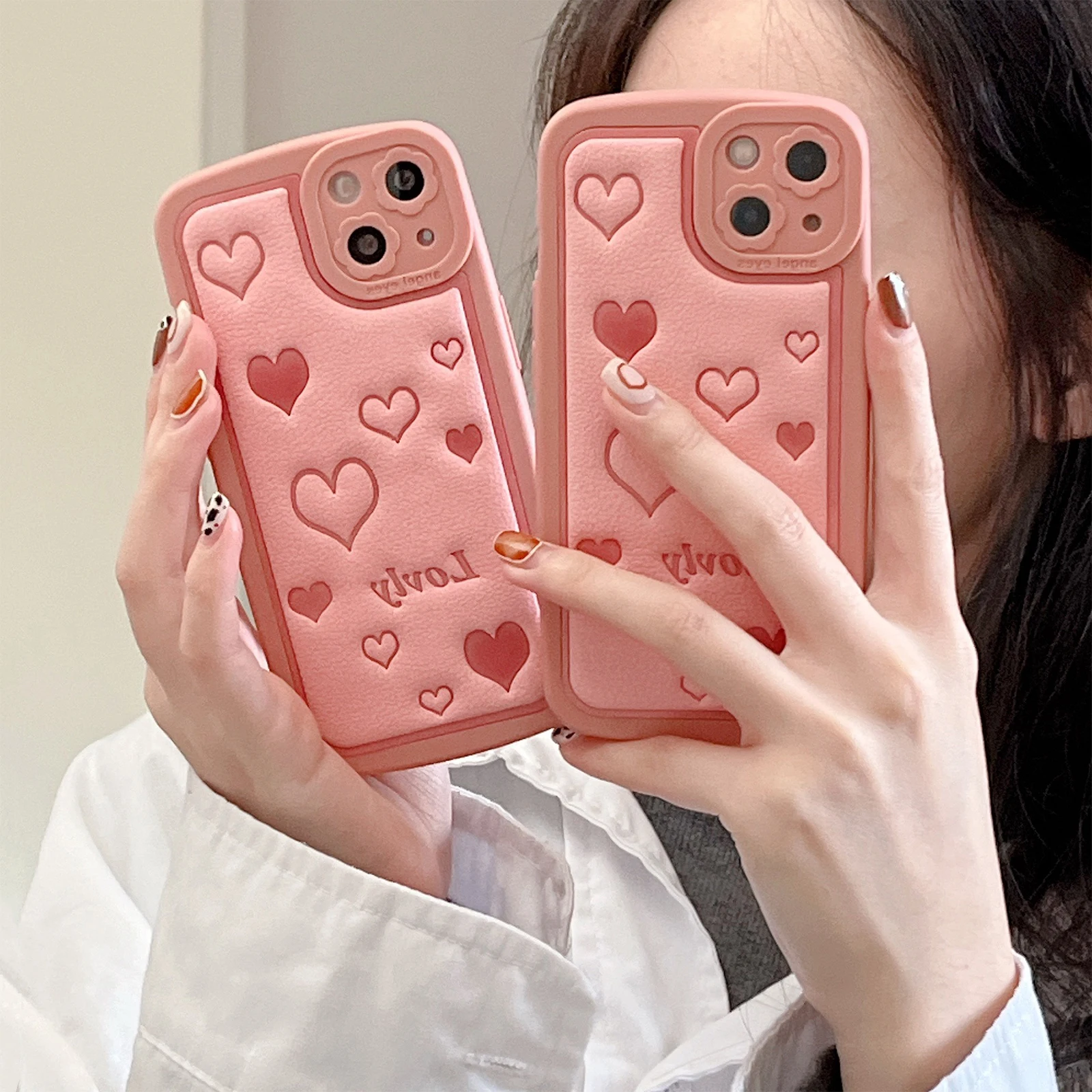 Защитный чехол INS для телефона с сердечками цветами и камерой iPhone 13 Pro Max 11 12 XR X XS 7 8