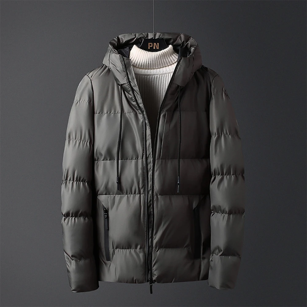 Winter Men Warm Duck Down Jacket Ski Snow Thick Hooded Puffer Coat Parka Quilted Classic Windproof Pocket Parka