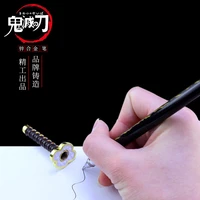 new anime demon slayer 20cm arms sword model gel pen tanjirou cartoon figure black refill cosplay prop student child toys gift