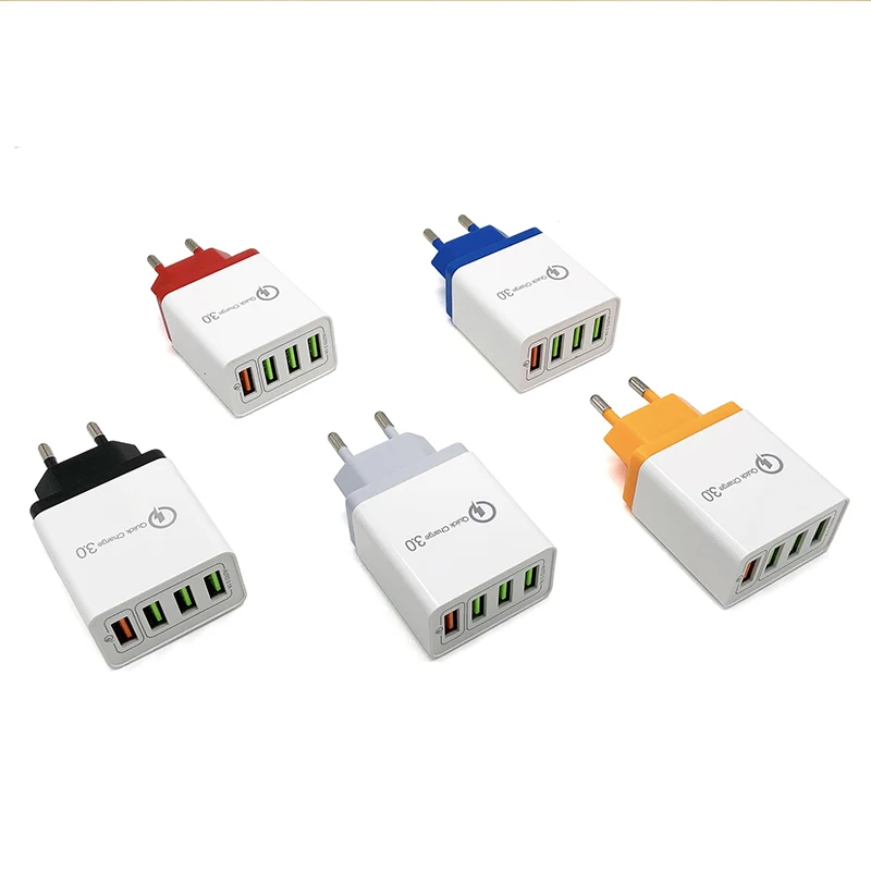 Фото USB-зарядное устройство с вилкой Стандарта ЕС/США/Великобритании для быстрой зарядки 3,0, подходит для планшетов, стандартных адаптеров, портативных настенных зарядных устройств, №4