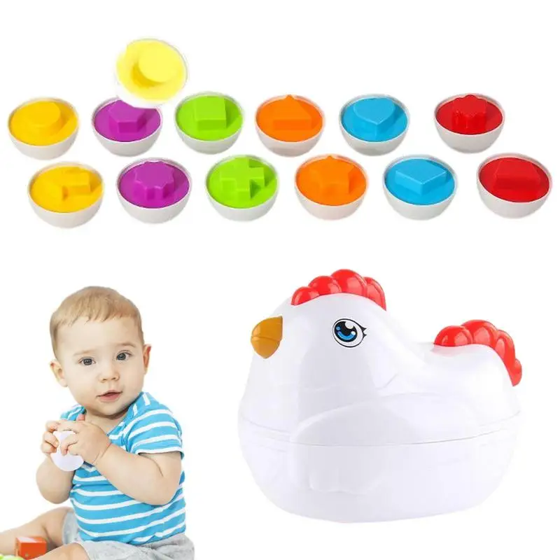 

Montessory Toys Chicken Eggs Toys Matching Eggs Set Easter Egg Color Matching Egg Toy Puzzle Recognition Fine Motor Skills