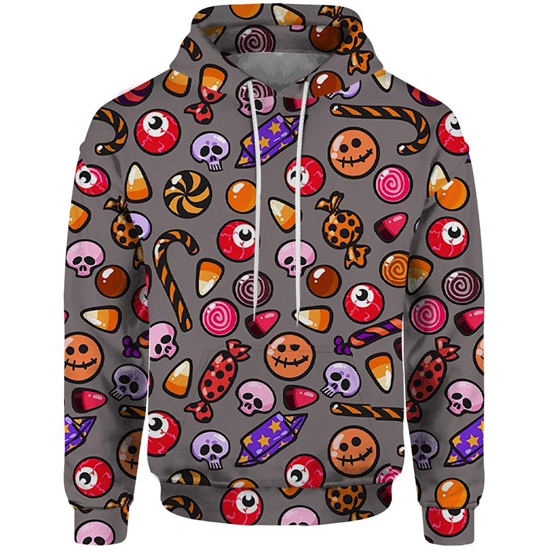 Толстовка с 3D принтом на Хэллоуин тыквенный череп конфетный дизайн пуловер